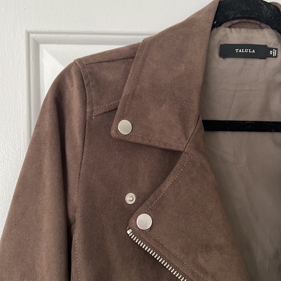 Aritzia talula faux suede chocolate moto biker jacket - Picture 2 of 2